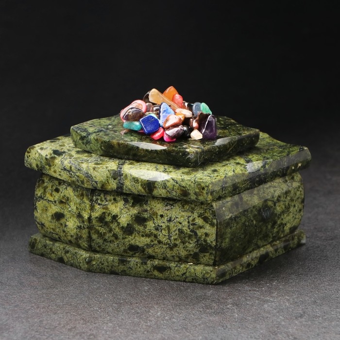 Шкатулка, 13 х 9 х 5 см, змеевик Шкатулка, 13 х 9 х 5 см, змеевик