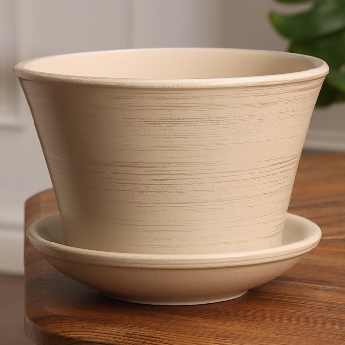 Горшок цветочный Горшок цветочный "Мессина" серый серебро 1,4 л