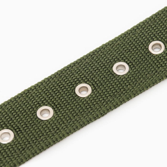 Ошейник  Ошейник "Комфорт" комбинированный (полиэстер, искус. кожа), 70 х 4 см, ОШ 48-58 см, тёмно-зел