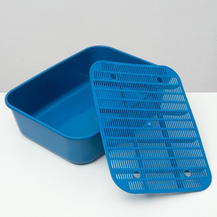Туалет Сима с бортом + сетка + совок-микс 30 х 39 х 13,5 см синий FIX Туалет Сима с бортом + сетка + совок-микс 30 х 39 х 13,5 см синий FIX