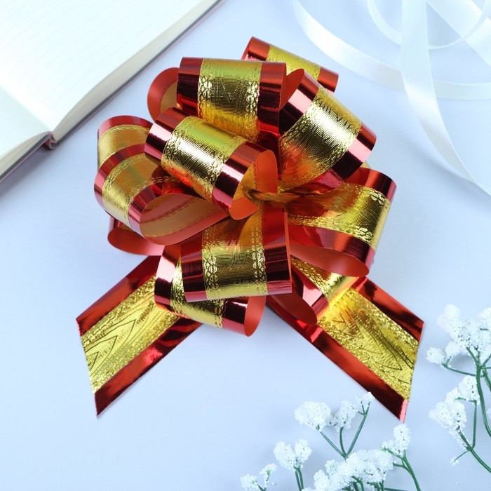 Бант-шар №5, золотой в красном Бант-шар №5, золотой в красном