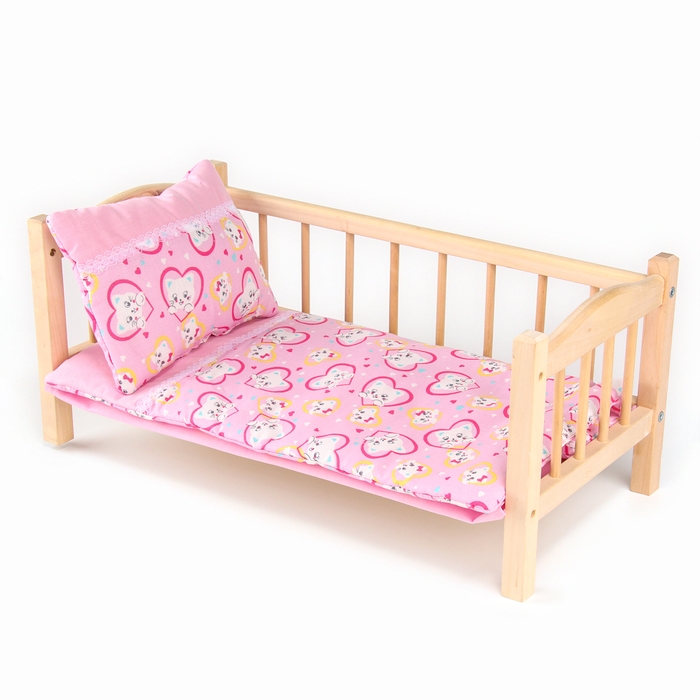 Кукольное постельное «Котята в сердцах»: простынь, одеяло 46 × 36 см, подушка 23 × 17 см Кукольное постельное «Котята в сердцах»: простынь, одеяло 46 × 36 см, подушка 23 × 17 см