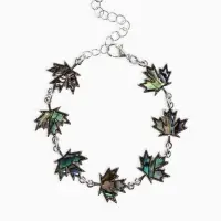 Браслет цепочка &laquo;Галиотис. Лист Клёна&raquo;, L=17 см, + удлинитель 5 см, цвет серебро, разноцветный