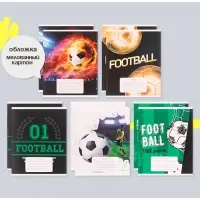 Комплект тетрадей из 10 штук, 12 листов в клетку Calligrata "Футбол", обложка мелованный картон, ВД-лак, блок офсет, 5 видов по 2 штуки