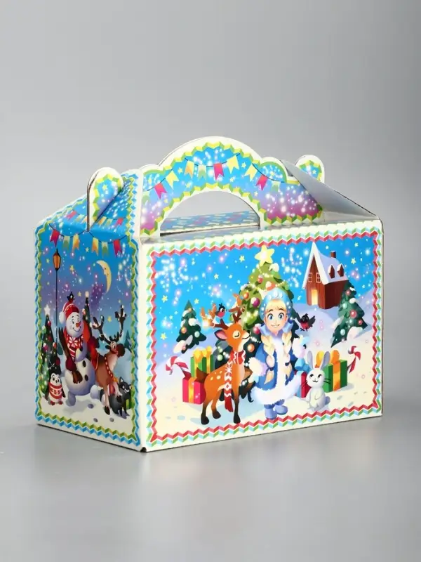 Подарочная новогодняя коробка «Яркий Новый год», Чемоданчик средний 20×12×19 см Подарочная новогодняя коробка «Яркий Новый год», Чемоданчик средний 20×12×19 см