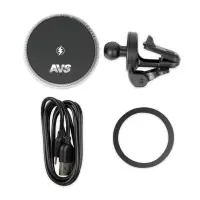Держатель для смартфонов с беспр.зарядкой магнитный в дефлектор MagSafe AVS AH-02-WC
