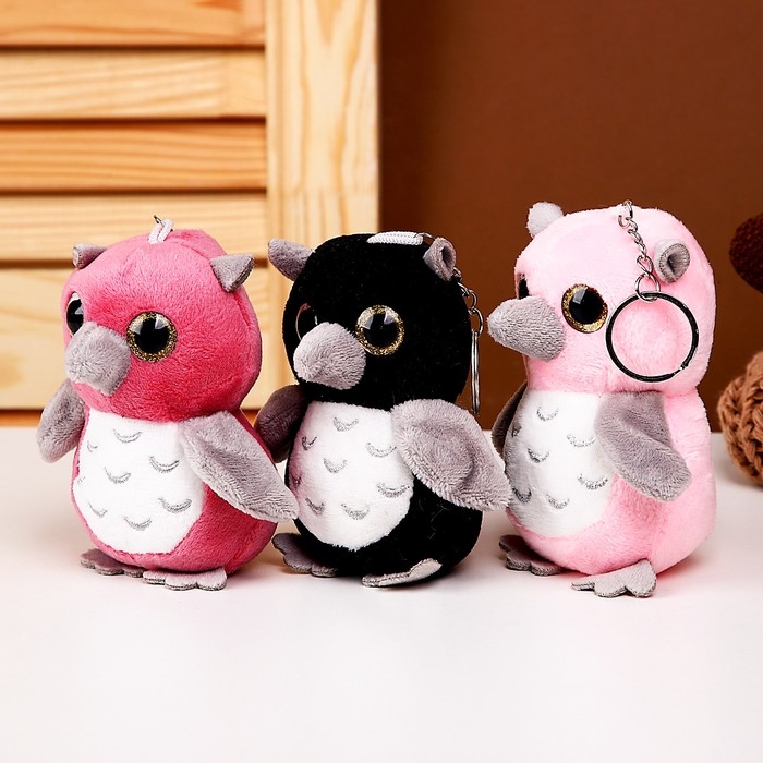 Мягкая игрушка &laquo;Сова с серым клювиком&raquo;, на брелоке, 10 см, цвета МИКС