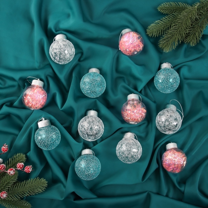 Набор шаров пластик d-6 см, 12 шт Набор шаров пластик d-6 см, 12 шт "Калейдоскоп" каприз, микс