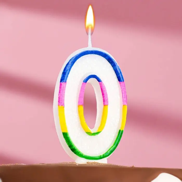 Свеча для торта «Цифра 0», 7 см Свеча для торта «Цифра 0», 7 см