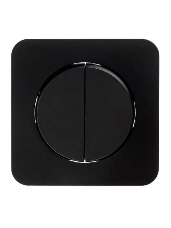 Выключатель проходной, серия "Circular", 10 А, 2 кл., скрытый, черный