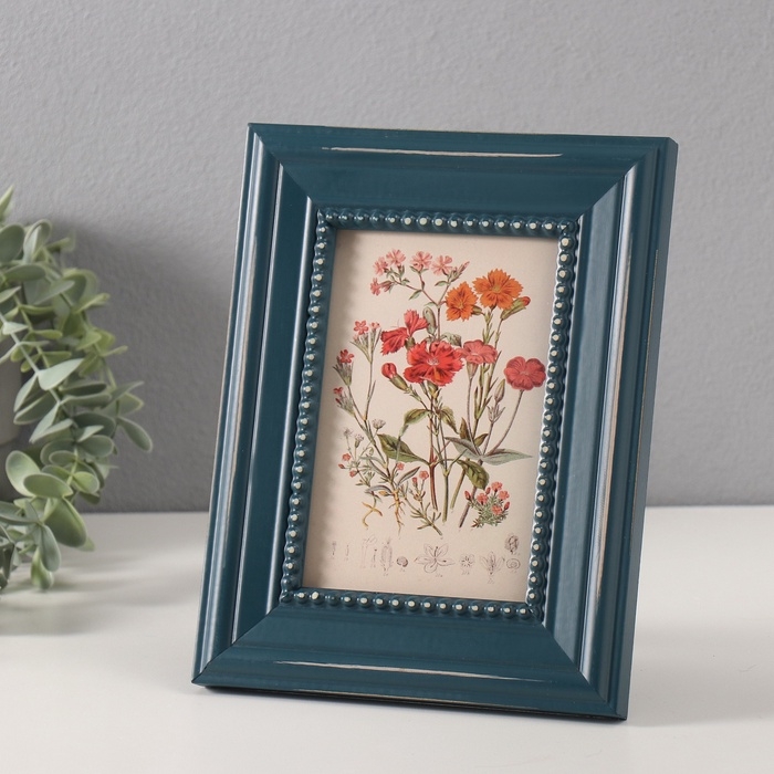 Фоторамка МДФ 10х15 см "Бусинки с точками" синяя 2,2х17,2х22,2 см