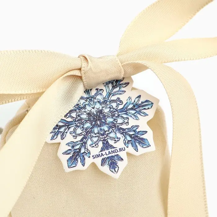 Мешочек подарочный из хлопка «Снежинка», 7 х 9 см +/- 1.5 см Мешочек подарочный из хлопка «Снежинка», 7 х 9 см +/- 1.5 см