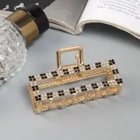 Крабик для волос &laquo;Флора&raquo;, прямой, 7 см, золото