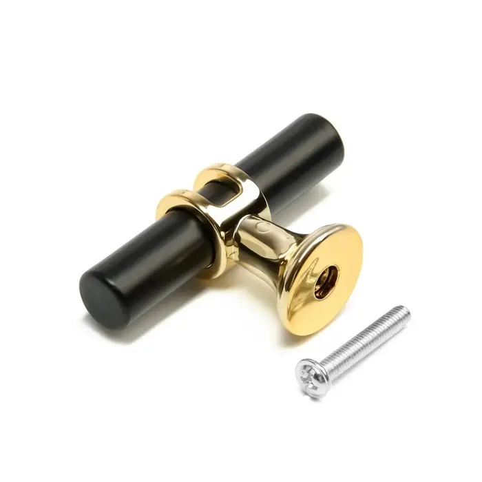 Ручка-кнопка CAPPIO, d=12 мм, пластик, цвет золото/черный