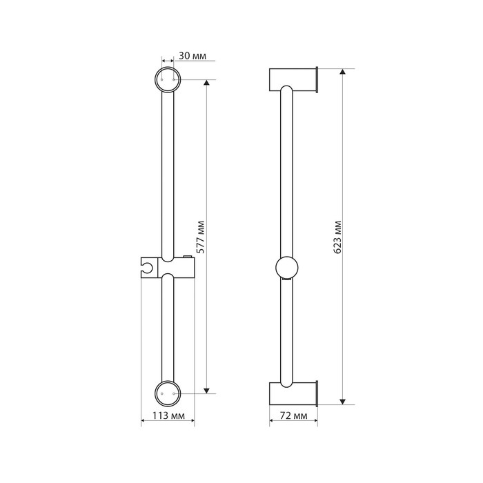 Душевая стойка ZEIN S07, с держателем для душевой лейки, белая Душевая стойка ZEIN S07, с держателем для душевой лейки, белая