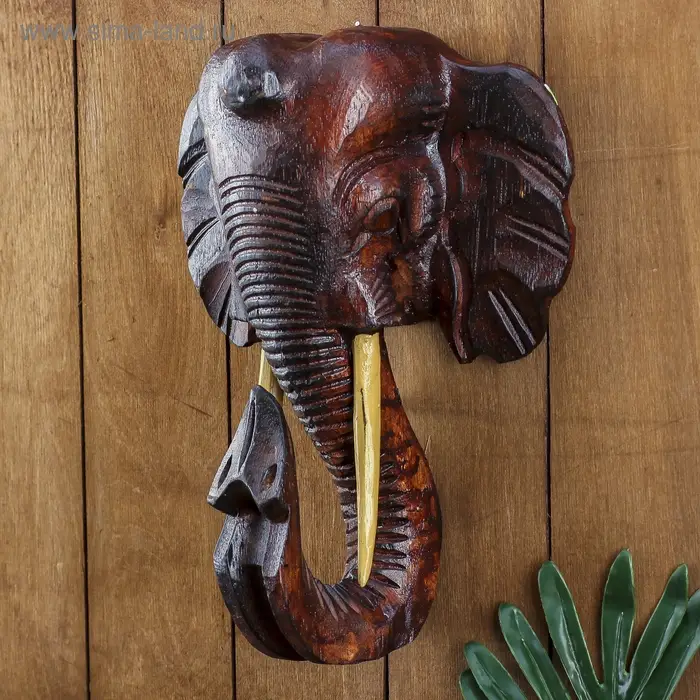 Панно Панно "Голова слона" дерево 27х11х30 см