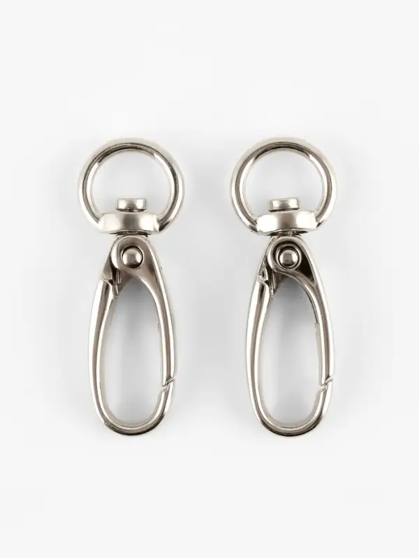 Карабин металлический TEIRA, набор 2 шт.,7.9 г 4.5&times;1.5 см/12&times;2 мм, цвет серебряный