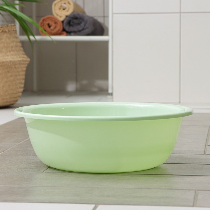 Таз хозяйственный круглый, 9 л, d=36 см, h=11,5 см, цвет зелёный Таз хозяйственный круглый, 9 л, d=36 см, h=11,5 см, цвет зелёный