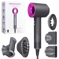Набор фен SUPER HAIR DRYER Серый с розовым (6 в 1) 3M (10шт/кор)