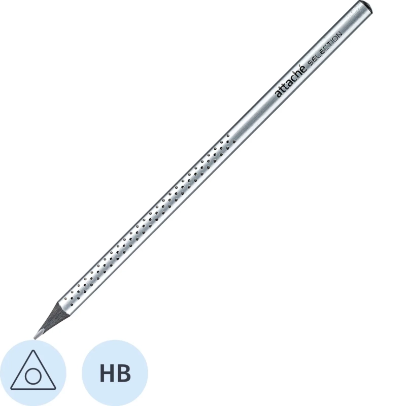 Карандаш чернографитный Attache Selection Prime,б/ласт,HB,сереб.кор.в точку