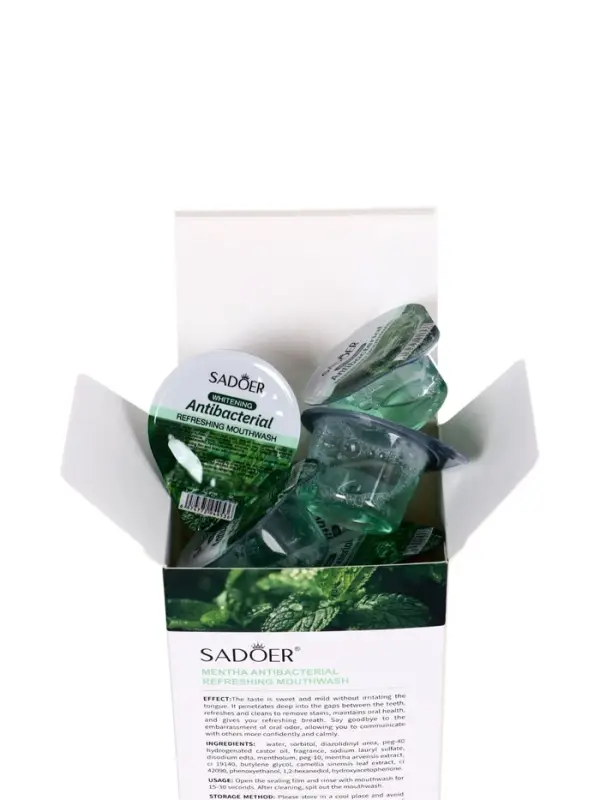 Ополаскиватель для полости рта антибактериальный SADOER, мята, 10 шт. по 13 мл