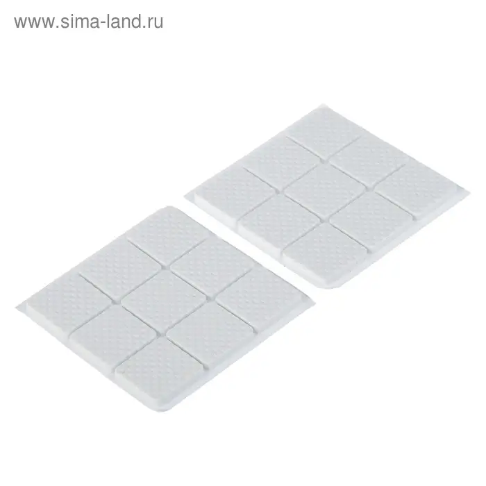 Накладка мебельная квадратная ТУНДРА, размер 25×25 мм, 18 шт., полимерная, белая