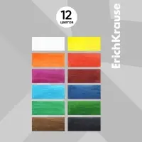 Акварель ErichKrause Sport DNA, 12 цветов, без кисти, пластиковая коробка, европодвес