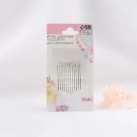 Иглы швейные, самовдеваемые, d=0.76 мм, 3.6-4.2 см, набор 12 шт.