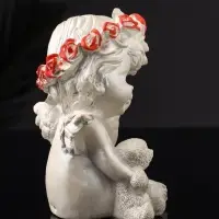 Фигурка гипс &laquo;Ангел с мишкой большой&raquo;, 13&times;8&times;7 см, перламутр