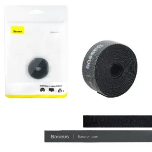 Стяжка для проводов на липучке Baseus Rainbow Circle Velcro Straps 1m Black ACMGT-E01