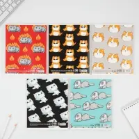 Тетрадь в клетку, 48 л., А5, на скрепке, блок №1 «Котики приколы» МИКС Тетрадь в клетку, 48 л., А5, на скрепке, блок №1 «Котики приколы» МИКС