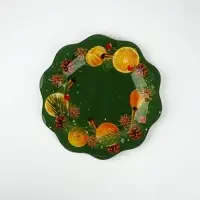 Тарелка плоская новогодняя &laquo;Апельсины&raquo;, d=23 см