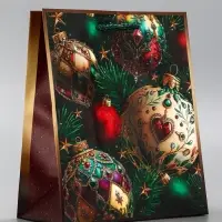 Пакет подарочный новогодний ламинированный, &laquo;Новогодний&raquo;, 18&times;10&times;22.3 см