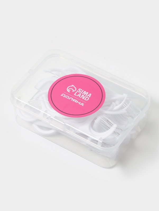 Зубочистки с зубной нитью Доляна, набор 50 шт., пластик, шелковина, белые Зубочистки с зубной нитью Доляна, набор 50 шт., пластик, шелковина, белые