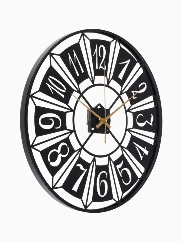 Часы настенные интерьерные &laquo;Гармошка&raquo;, бесшумные, плавный ход, d=40 см, металл, чёрные