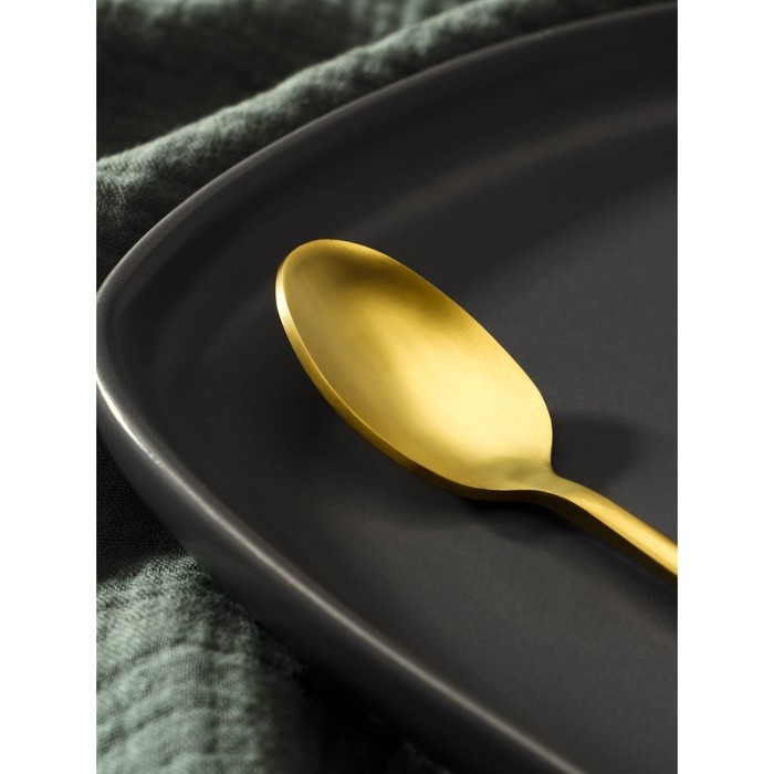 Ложка чайная из нержавеющей стали Magistro «Оску базис», длина 15 см, цвет золотой Ложка чайная из нержавеющей стали Magistro «Оску базис», длина 15 см, цвет золотой