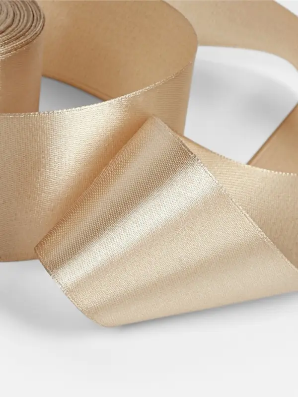 Лента атласная, 50 мм, 23&plusmn;1 м, тёмно-кремовая №268