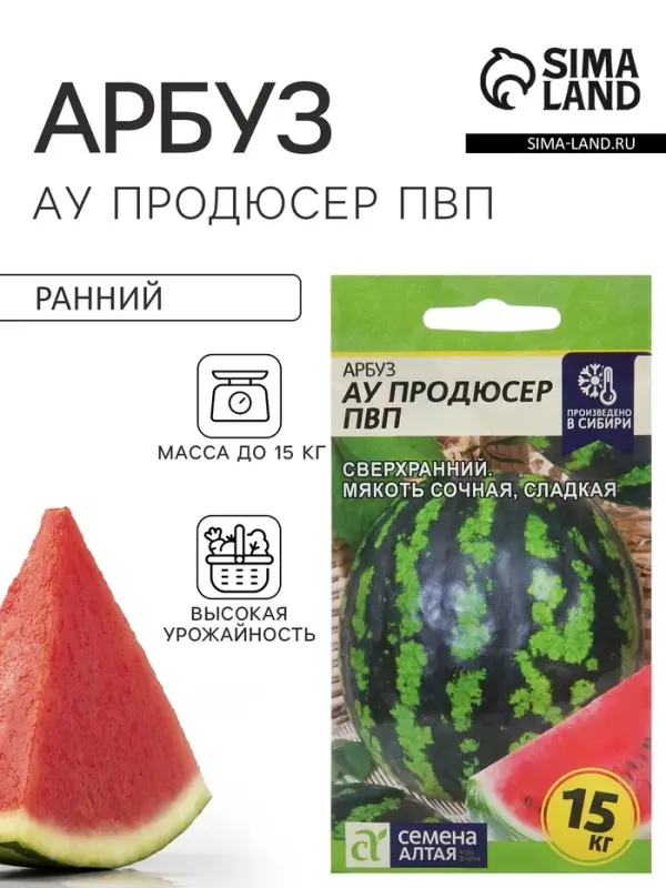 Семена Арбуз &laquo;АУ Продюсер ПВП&raquo;, 1 г, &laquo;Семена Алтая&raquo;