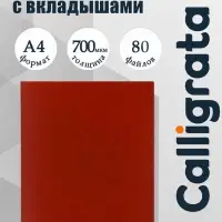 Папка с 80 вкладышами А4, 700 мкм, Calligrata, текстура &laquo;песок&raquo;, красная