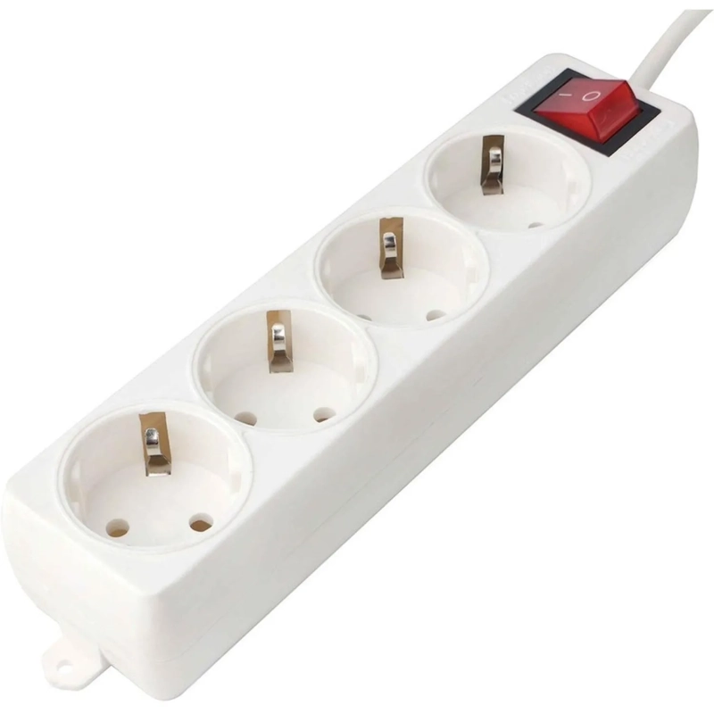 Удлинитель Гарнизон EL-NB-G4-W-5 4р/5м, 10А, с выкл. и зазем., белый