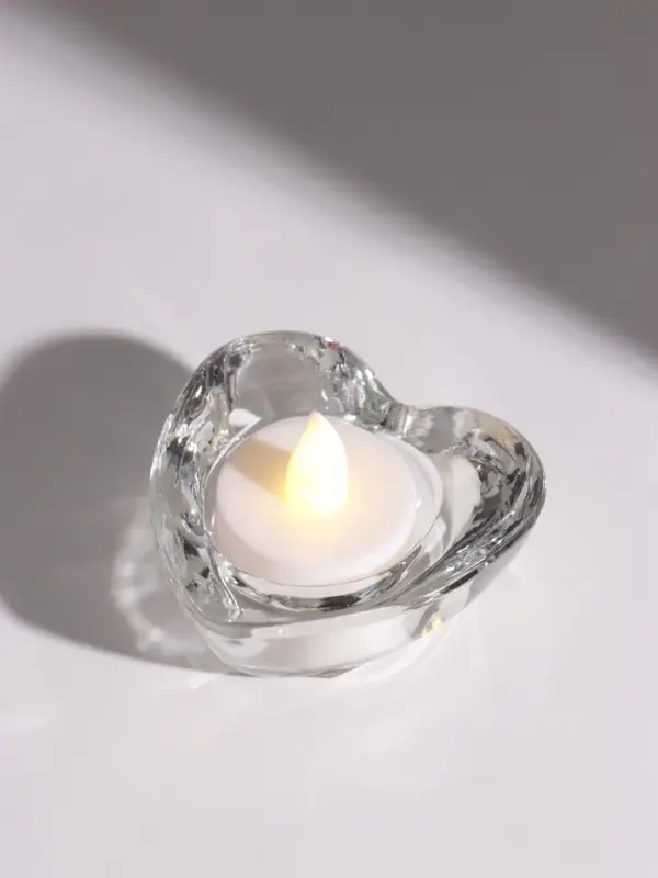 Подсвечник стеклянный &laquo;Сердце&raquo;, d=4 см, прозрачный