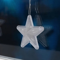 Гирлянда светодиодная Бахр 2.4x0.9м Звездочки,IP20,186LED,син,8реж 4356975