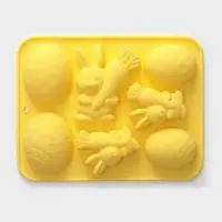 Форма для выпечки Доляна &laquo;Пасха&raquo;, силикон, 7 ячеек, 18.5&times;14.5&times;2.5 см, жёлтая