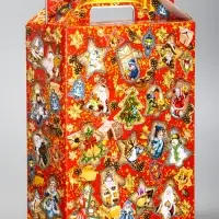Подарочная новогодняя коробка &laquo;Праздничный медальончик&raquo; в красном, 16.8&times;7&times;25 см