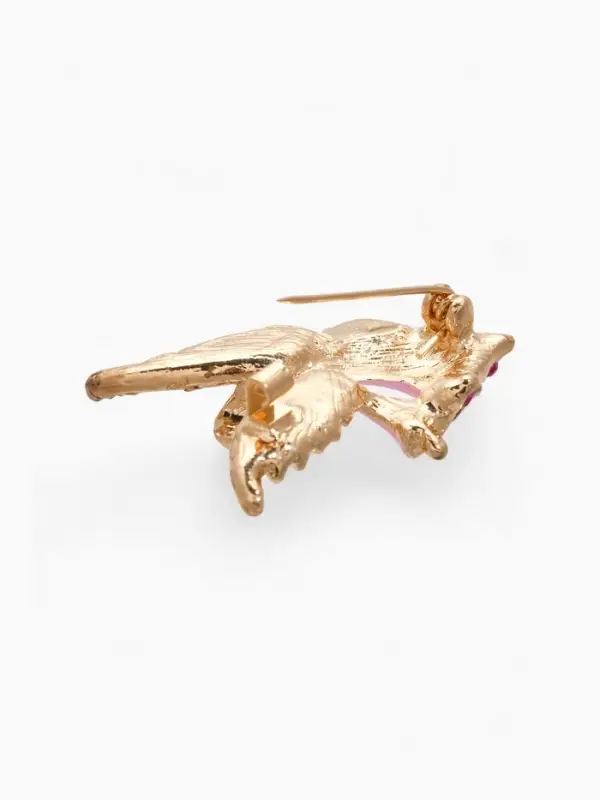 Брошь &laquo;Ангелок&raquo;, бело-розовая в золоте