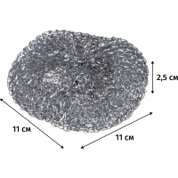 Губка-мочалка спираль Luscan металлические 110х110х25 мм 20г 3 шт/уп