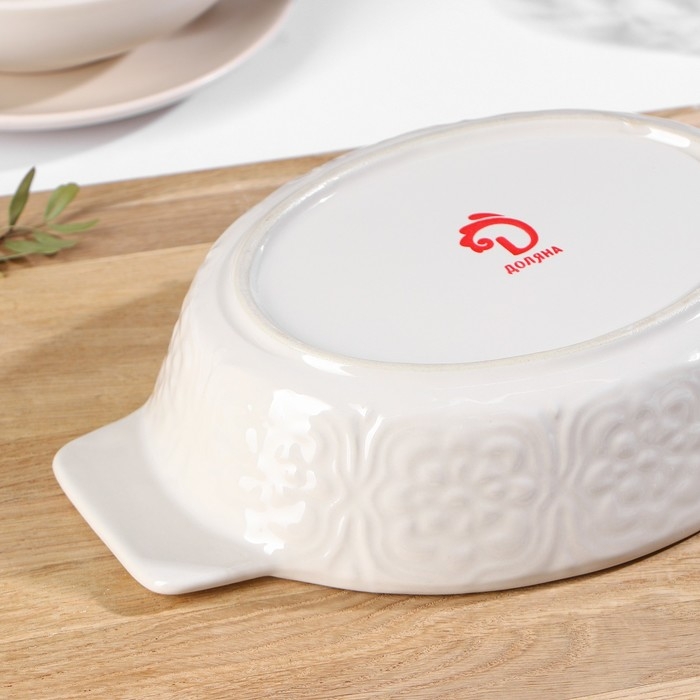 Форма для выпечки из жаропрочной керамики Доляна «Орнамент», 28×16,7×6 см, 1 л, цвет белый Форма для выпечки из жаропрочной керамики Доляна «Орнамент», 28×16,7×6 см, 1 л, цвет белый