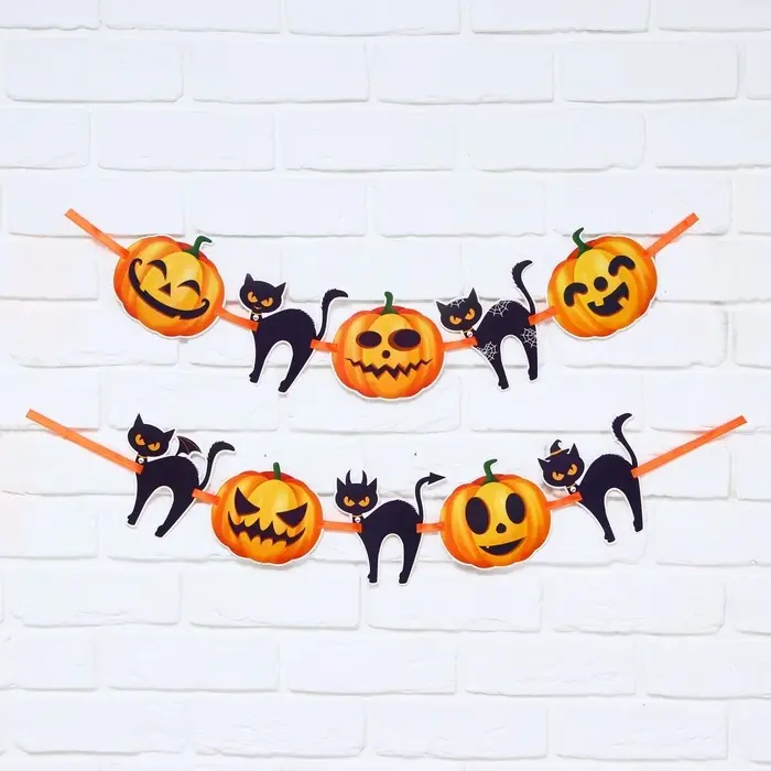 Гирлянда на ленте на Хэллоуин Happy Halloween, длина 250 см