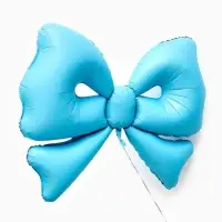 Воздушный шар фольгированный 50" "Бант" цвет голубой  матовый