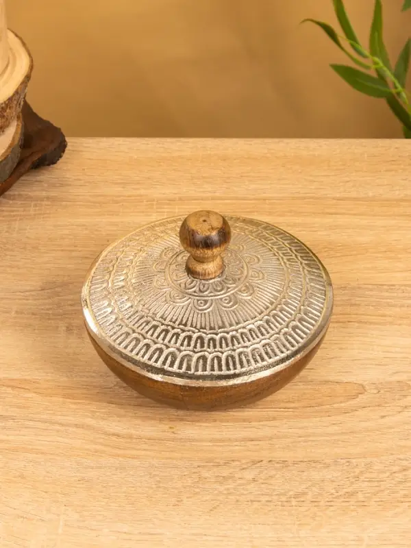 Сахарница Сахарница "Алюм" 15х15х11 см, алюминий, дерево